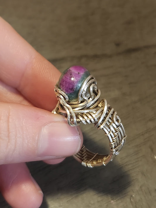 Ruby Fuchsite Sterling Silver Ring size 10