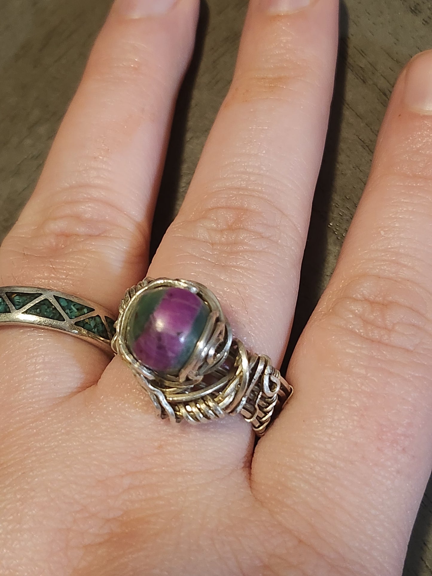 Ruby Fuchsite Sterling Silver Ring size 10