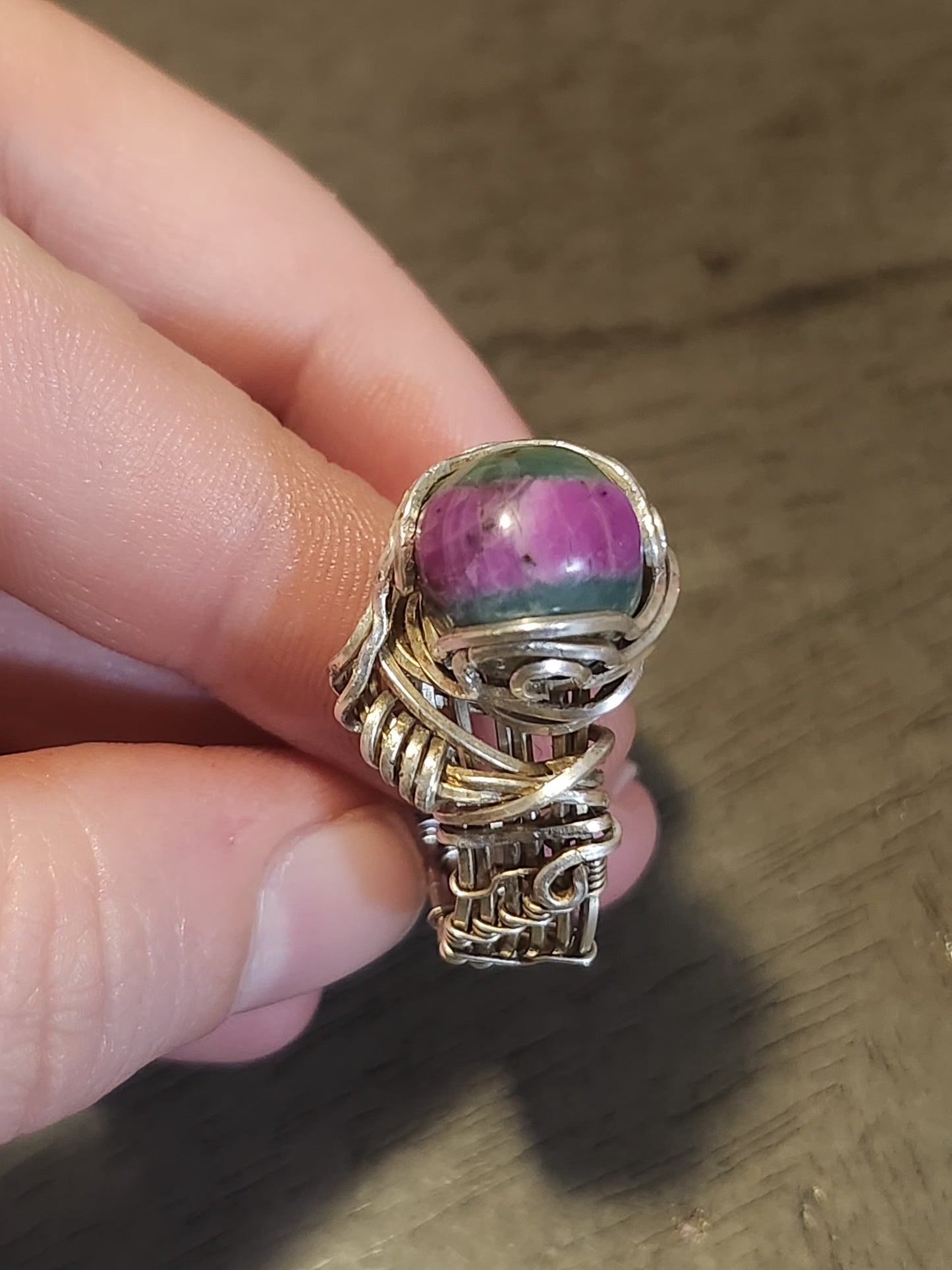 Ruby Fuchsite Sterling Silver Ring size 10