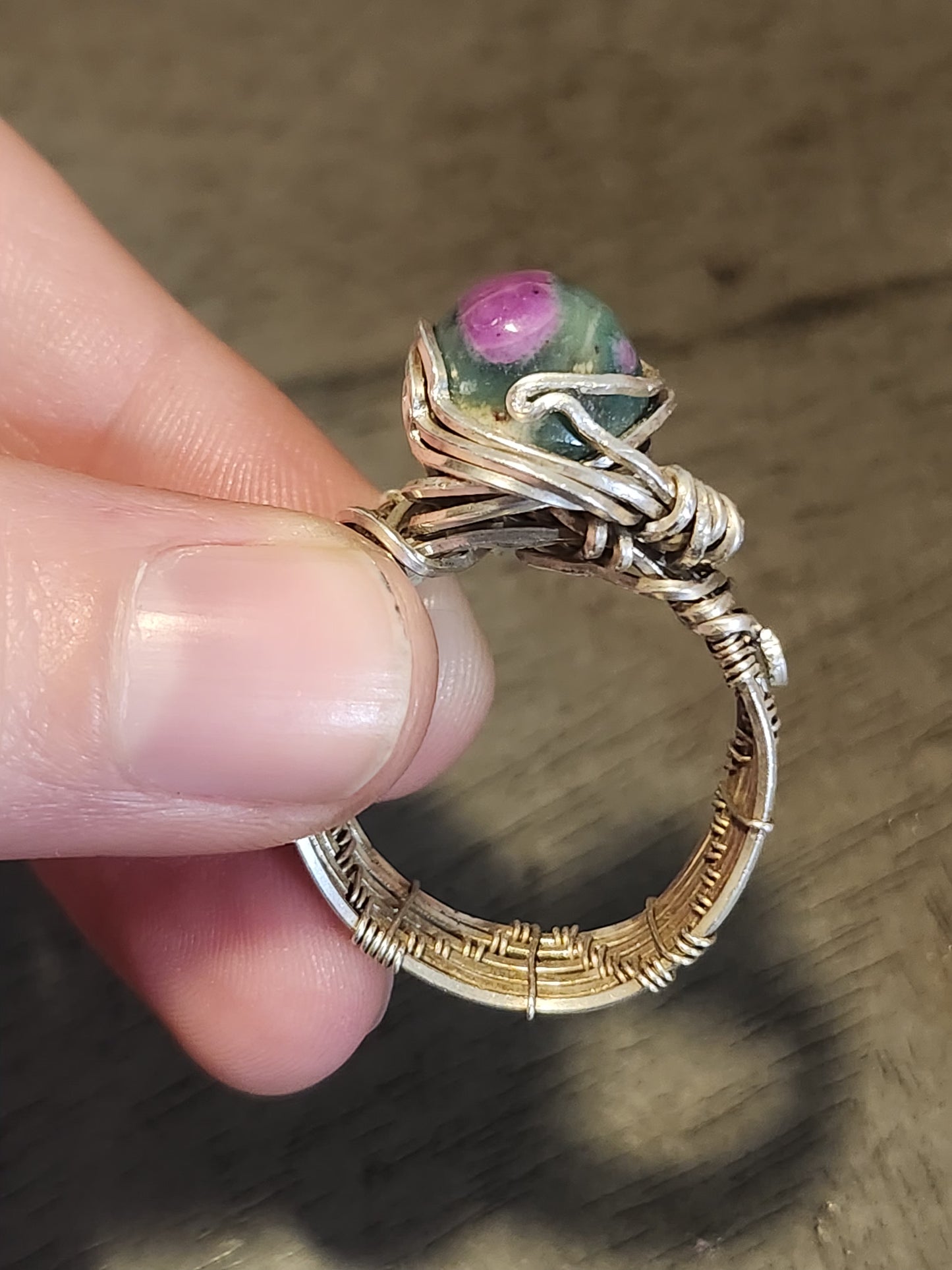 Ruby Fuchsite Sterling Silver Ring size 10