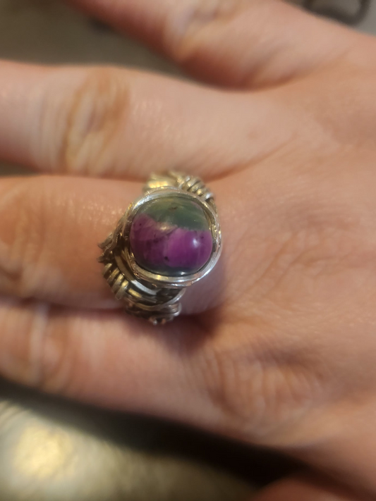 Ruby Fuchsite Sterling Silver Ring size 10