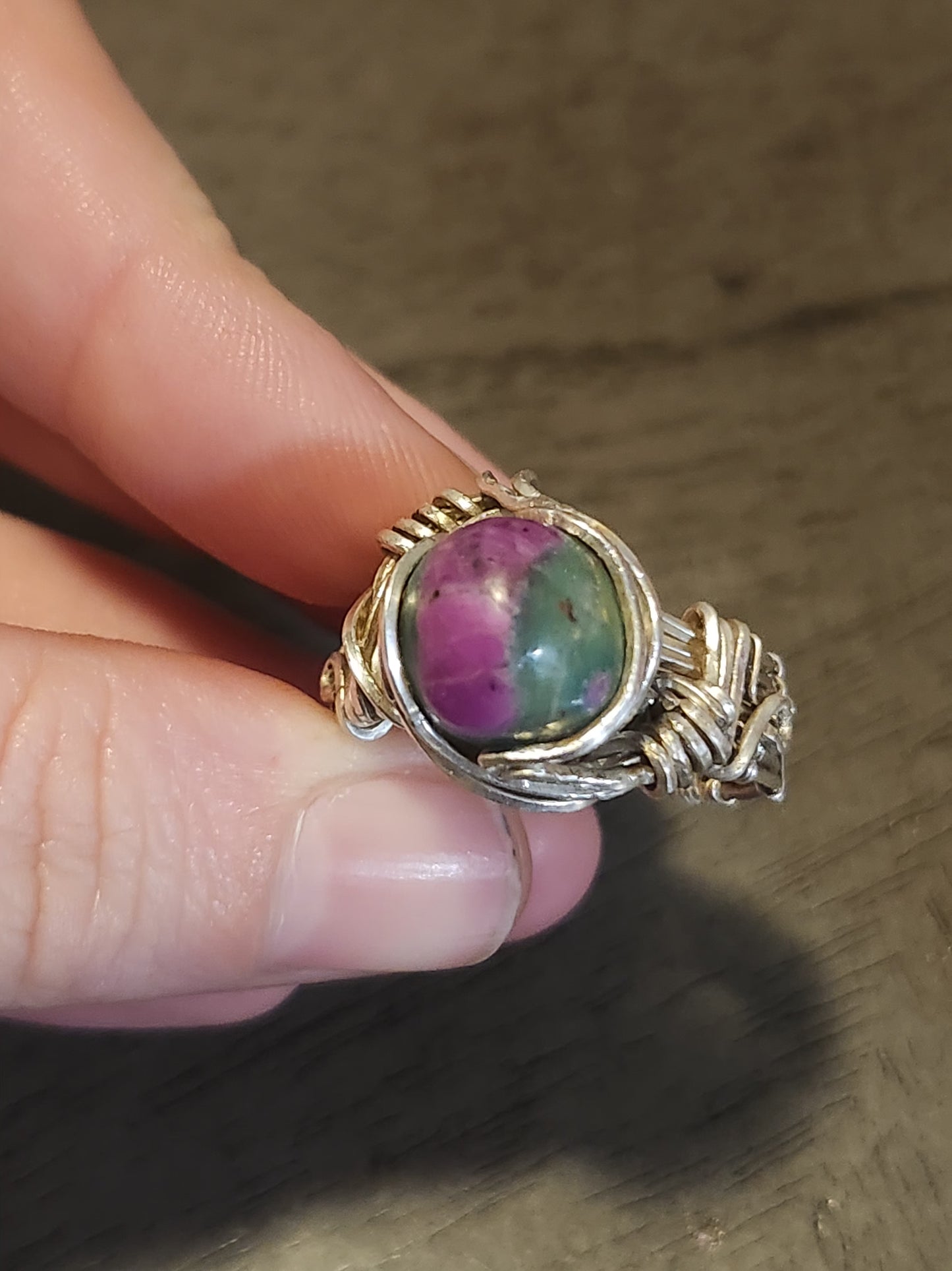 Ruby Fuchsite Sterling Silver Ring size 10