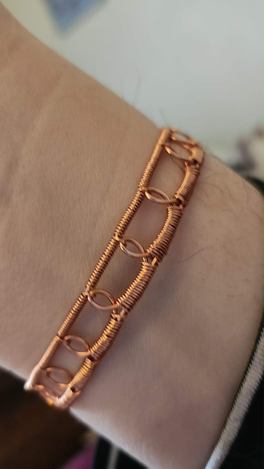 Fuchsite in Copper bracelet