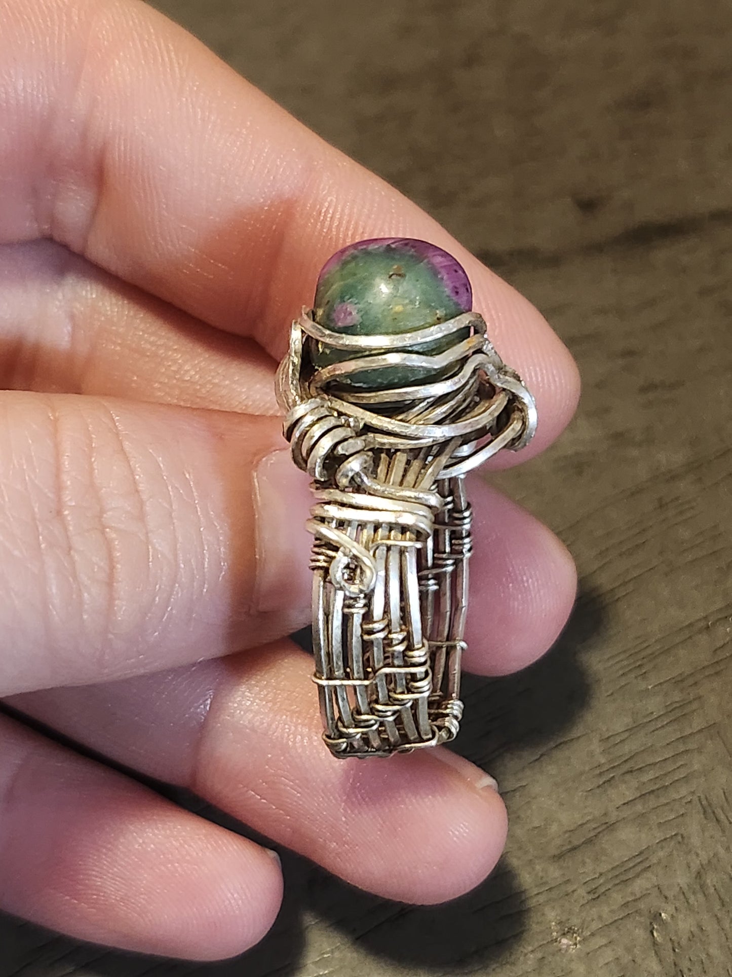 Ruby Fuchsite Sterling Silver Ring size 10