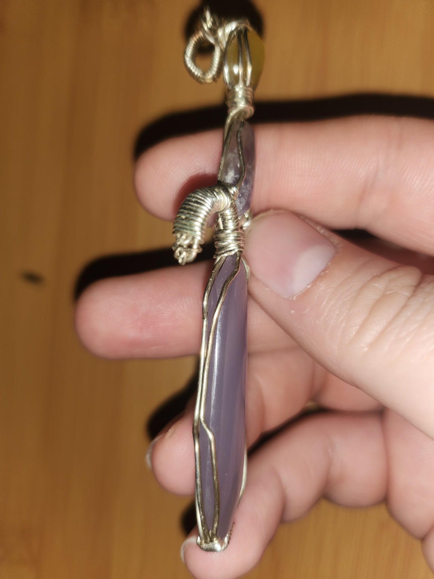 Triple Stone Sword Pendant in Sterling Silver
